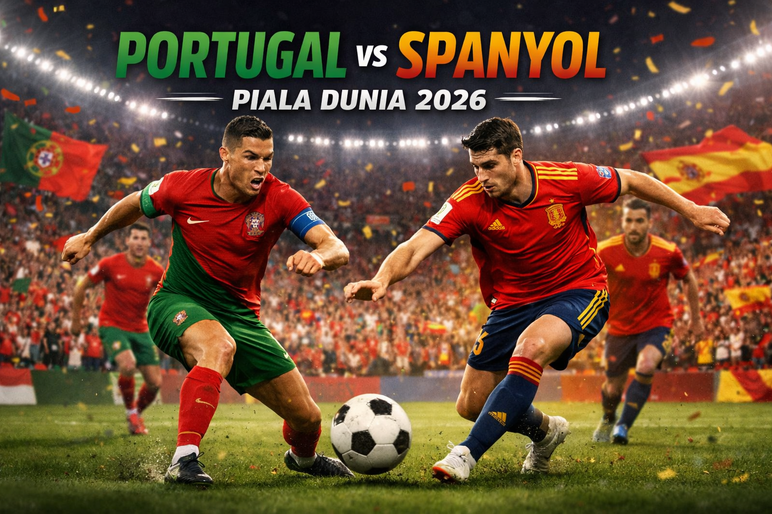 Portugal vs Spanyol Piala Dunia 2026 Dini Hari Ini Pukul 02.00 WIB Streaming Lengkap Bersama Jalalive, Big Match yang Layak Dinantikan